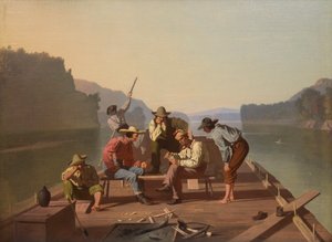 Joueurs de cartes sur un radeau