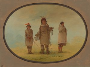 Un guerrier de pierre, sa femme et un garçon, 1855-1869 - George Catlin
