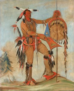 Ah-móu-a, La Baleine, un des principaux braves de Kee-o-kúk, 1835 - George Catlin