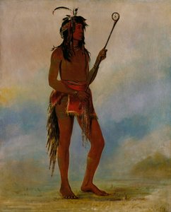 Ah-nó-je-nahge, celui qui se tient des deux côtés, un joueur de balle distingué - George Catlin