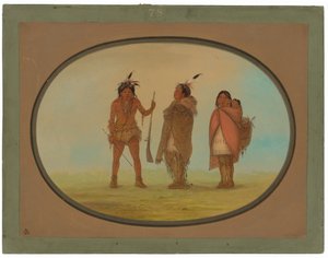 Chef Arapaho, sa femme et un guerrier