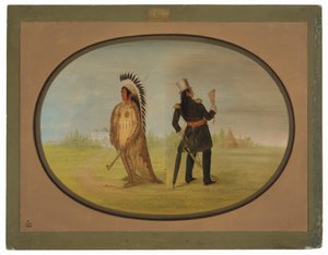 Chef Assinneboine avant et après la civilisation - George Catlin