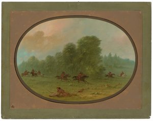 Bataille entre les Apaches Jiccarilla et les Camanchees - George Catlin