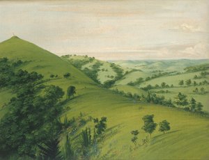 Tombe de Merle, vue arrière, Prairies émaillées de fleurs, 1832