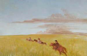 Bogard, Batiste et moi, voyageant dans le fond du Missouri - George Catlin