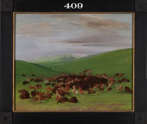 Buffalo Chase, une ronde des Hidatsa - George Catlin