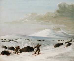 Buffalo Chase dans les congères, Indiens à la poursuite en raquettes