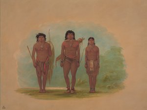 Chef Chaco, sa femme et un guerrier, 1854-1869