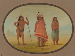 Chef Cochimtee, sa femme et un guerrier - George Catlin