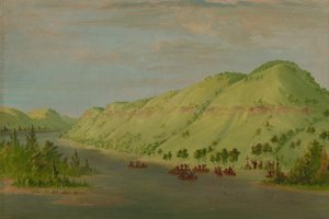 Le père Hennepin quittant le Mississippi pour rejoindre La Salle. 8 mai 1680, 1847-1848