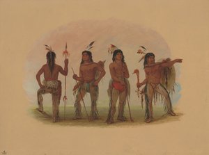Quatre guerriers Navajo - George Catlin