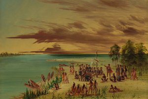 La Salle revendiquant la Louisiane pour la France - George Catlin