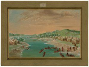 La Salle et son groupe arrivent au village des Illinois. 1er janvier 1680 - George Catlin