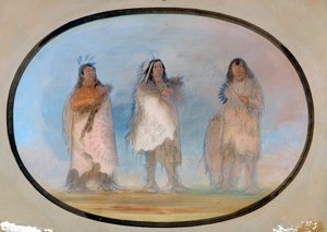 Petit Ours, Vent Raide, Le Chien, Trois guerriers distingués de la tribu Sioux, vers 1865-1871 - George Catlin