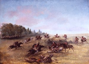 Partie de guerre montée fouillant un fourré