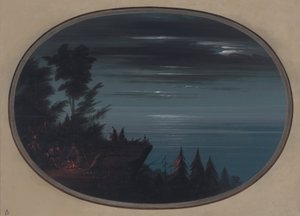Village de Nayas la nuit - George Catlin