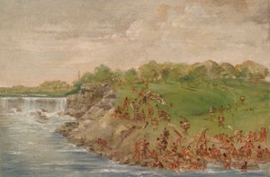 Portage Ojibwa autour des chutes de St. Anthony - George Catlin