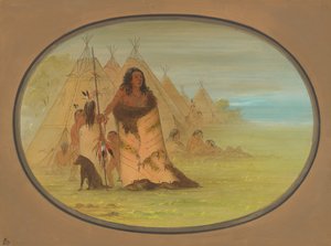 Chef Puncah entouré de sa famille - George Catlin