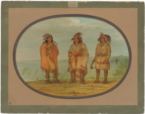 Chef Seneca, Red Jacket, avec deux guerriers - George Catlin