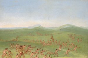 Sham Fight, Mandan Boys - George Catlin