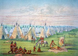 Scène de camp Sioux - George Catlin