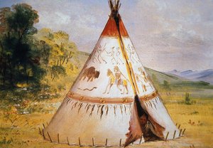 Tipi de la tribu des Crow, vers 1850