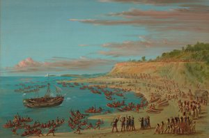 Le Griffin entrant dans le port de Mackinaw, 27 août 1679