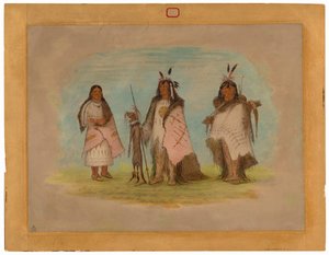 Deux Guerriers Blackfoot et une Femme - George Catlin