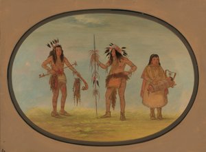 Deux guerriers Ojibbeway et une femme