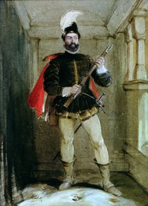 Hamilton de Bothwellhaugh sur le point de tirer sur le régent Murray, à Linlithgow, le 23 janvier 1570