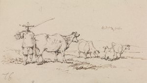 Un paysan avec du bétail - George Chinnery