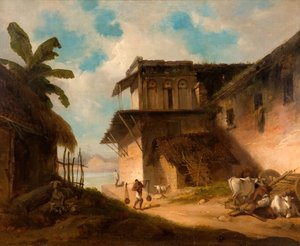 Scène de village bengali, 1821 - George Chinnery