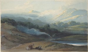 Bétail au repos dans un paysage montagneux, Bengale - George Chinnery