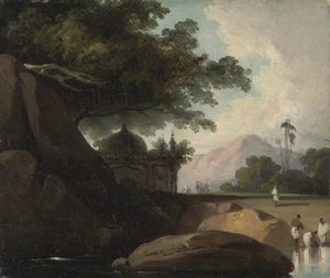 Paysage indien avec temple - George Chinnery