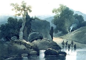 Tombeau en ruine avec ablutions hindoues