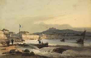 La Praya Grande, Macao, vue du sud, avec le fort Saint-Pierre à gauche, 1830-1845 - George Chinnery
