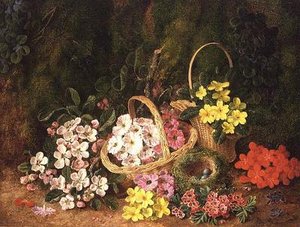 Fleurs de printemps dans des paniers - George Clare