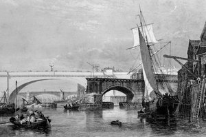 Partie des anciens et nouveaux ponts de Londres, 1832 - George Cooke