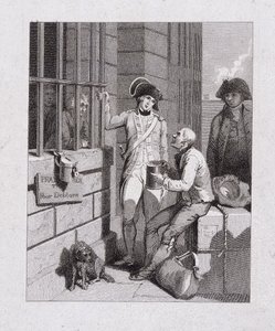 Un magasin sifflant : Tom & Jerry visitant Logic, à bord de la Fleet, Prison de Fleet, Londres, 1821 - George Cruikshank