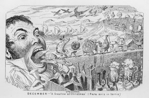 Décembre, Une hirondelle à Noël (gravure) - George Cruikshank