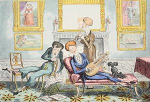 Colibris ou Un trio élégant, pub. 1835 - George Cruikshank
