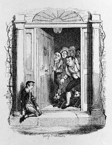 Illustration pour « Oliver Twist » par Charles Dickens (1812-1870), par George Cruikshank (1792-1878). - George Cruikshank