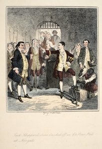 Les fers de Jack Sheppard retirés dans la salle de pierre à Newgate, illustration de Jack Sheppard : Un roman de William Harrison Ainsworth, publié en 1839 - George Cruikshank