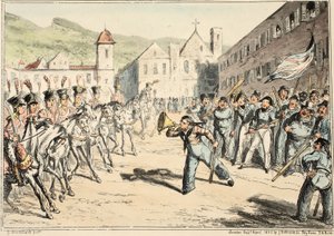 La trompette de défi de Jack, de Greenwich Hospital, une série de croquis navals, descriptifs de la vie d