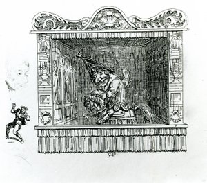 Monsieur Punch sur Hector le cheval - George Cruikshank