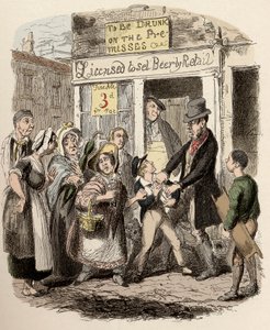 Nancy et Sikes kidnappent Oliver dans les rues - Oliver réclamé par ses amis affectueux - Illustration pour 