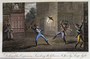 Tapage nocturne : Chahut et bruit - dans Life in Paris par David Carey, Londres - George Cruikshank