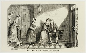 Novembre - Une livraison postale générale en opposition aux gravures sur acier de George Cruikshank aux Almanachs comiques : 1835-1853 - George Cruikshank