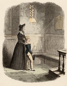 Rose Maylie et Oliver devant la plaque commémorative d