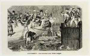 Septembre - Sur-embarquement et sous-embarquement, des gravures sur acier de George Cruikshank aux Almanachs comiques : 1835-1853